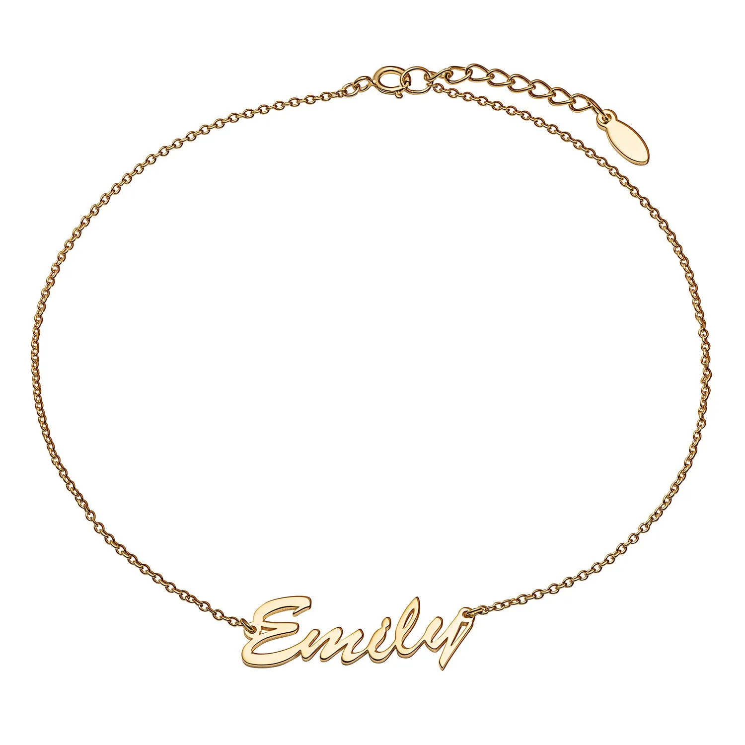 14K Gold over Sterling Pers Hollywood Script Name Anklet sold by Limoges Jewelry product image thumbnail 2