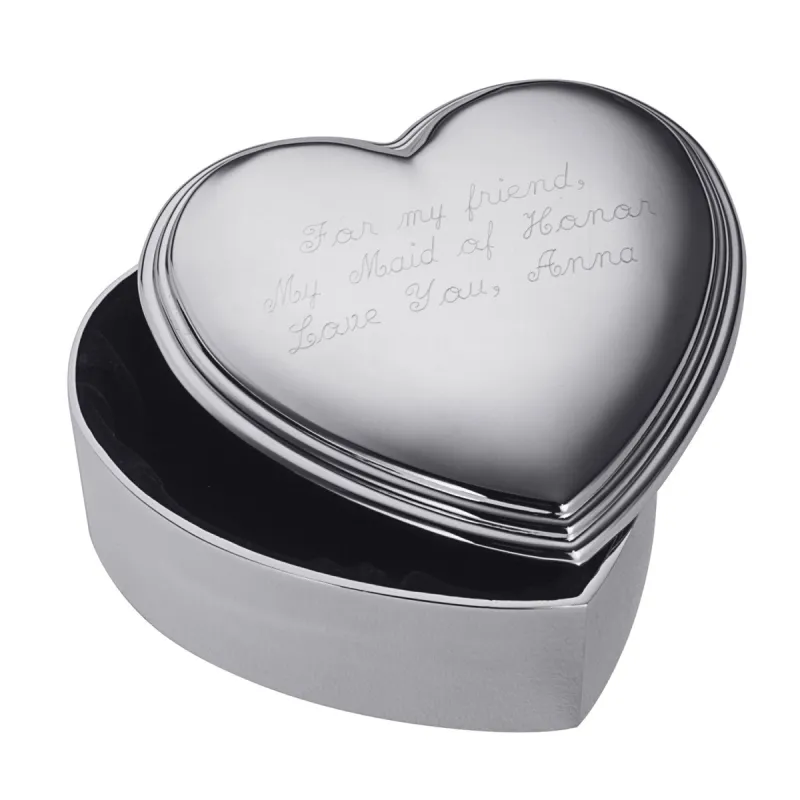 Lift-top Engravable Heart Jewel Box sold by Limoges Jewelry