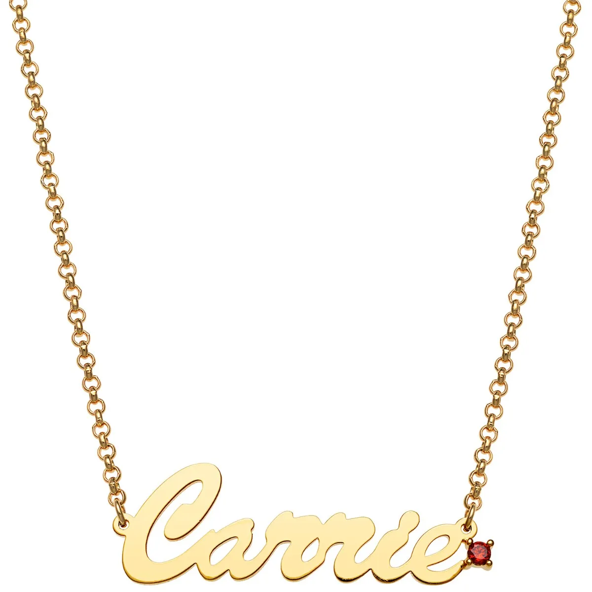 Personalized Script Name with Birthstone Accent Necklace sold by Limoges Jewelry product image thumbnail 3