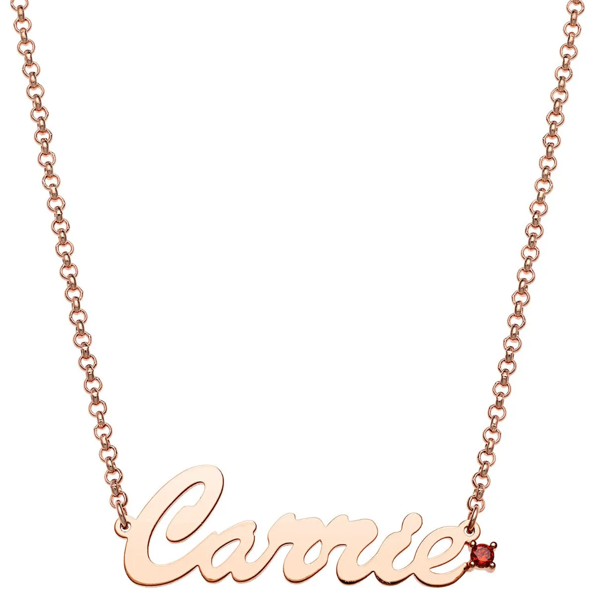 Personalized Script Name with Birthstone Accent Necklace sold by Limoges Jewelry product image thumbnail 4