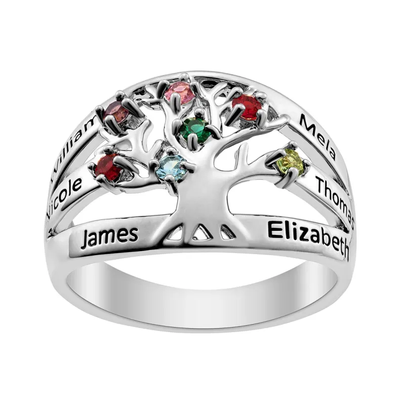 Name and Birthstone Family Tree Ring sold by Limoges Jewelry