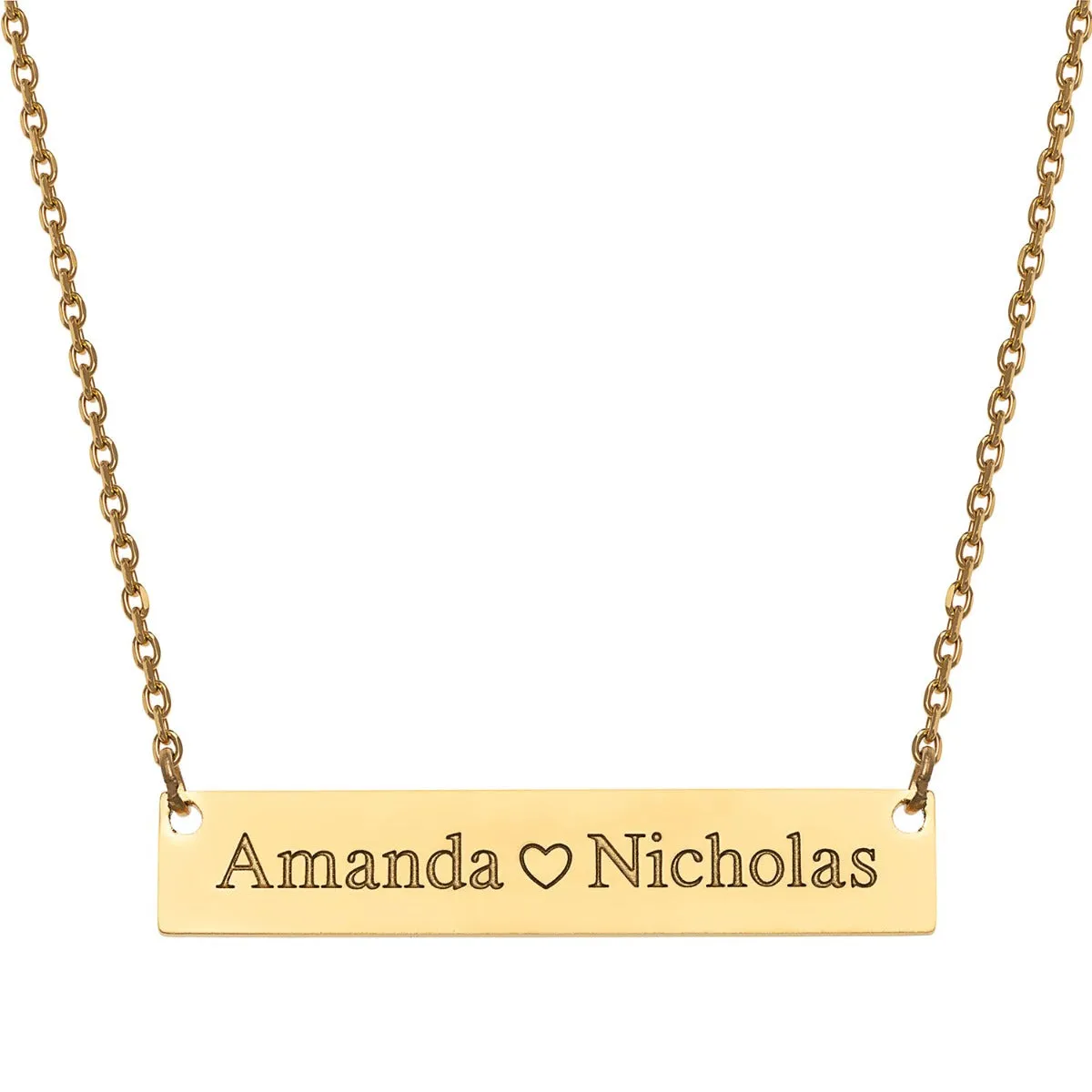 Stainless Steel Double Name with Heart Bar Necklace sold by Limoges Jewelry product image thumbnail 4