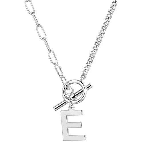 Mixed Chain Initial Charm Toggle Necklace sold by Limoges Jewelry product image thumbnail 2
