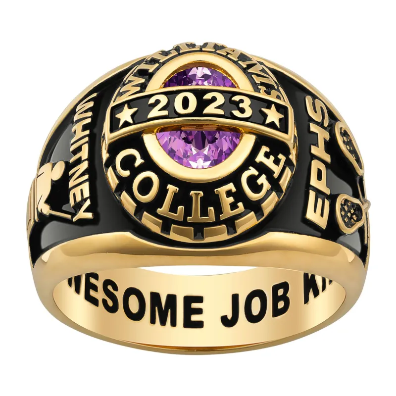 Ladies' 14K Gold Plated Celebrium Birthstone Class Ring sold by Limoges Jewelry