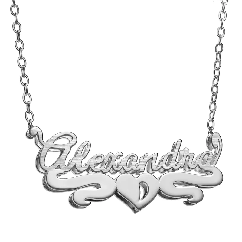 Personalized Sterling Silver Double Nameplate Necklace sold by Limoges Jewelry