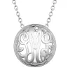 Sterling Silver Single Sided 18x18mm Round Traditional Monogram Pendant sold by Limoges Jewelry