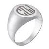 Sterling Silver Men's Engraved Monogram Oval Ring sold by Limoges Jewelry