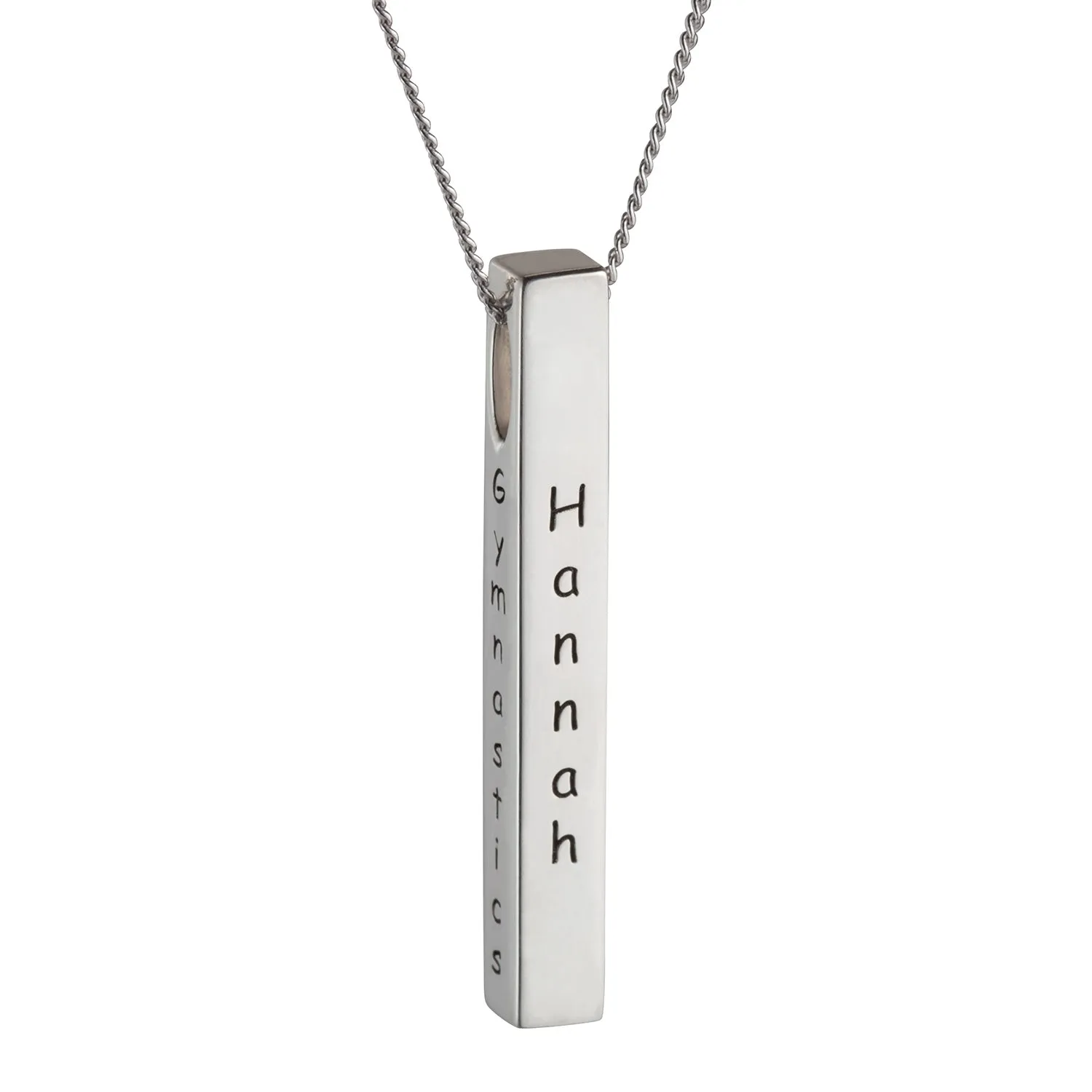 Sterling Silver Vertical 4-Sided Engraved Graduation Pendant sold by Limoges Jewelry