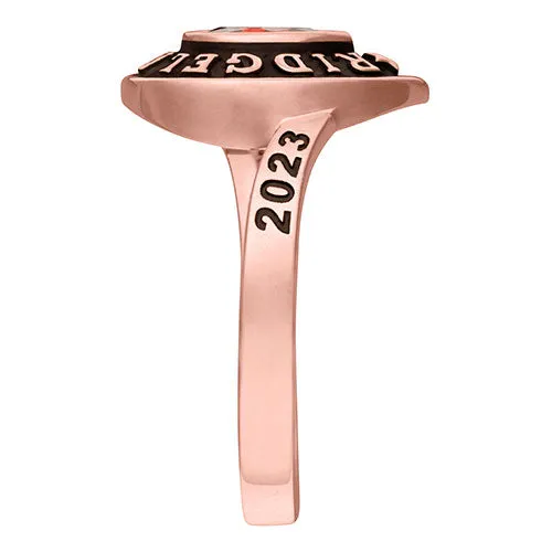Ladies' 14K Rose Gold over Sterling Pear Birthstone Class Ring sold by Limoges Jewelry product image thumbnail 3