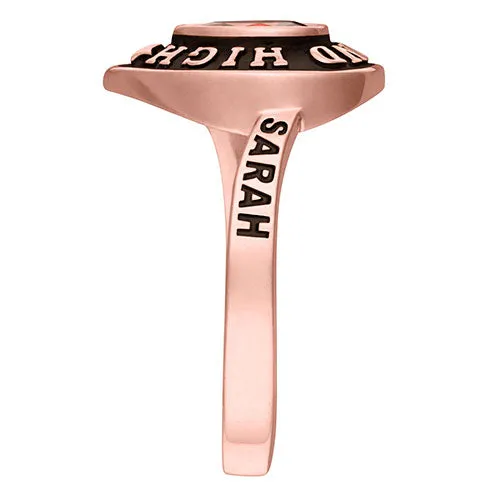 Ladies' 14K Rose Gold over Sterling Pear Birthstone Class Ring sold by Limoges Jewelry product image thumbnail 4