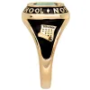 Ladies' 14K Gold Plated Traditional Cushion Birthstone Class Ring sold by Limoges Jewelry