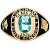 Ladies' 14K Gold Plated Traditional Cushion Birthstone Class Ring sold by Limoges Jewelry
