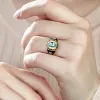 Ladies' 14K Gold Plated Traditional Cushion Birthstone Class Ring sold by Limoges Jewelry