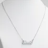 Stainless Steel Name on Clear Glitter Plaque Necklace sold by Limoges Jewelry
