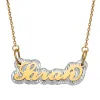 Stainless Steel Name on Clear Glitter Plaque Necklace sold by Limoges Jewelry
