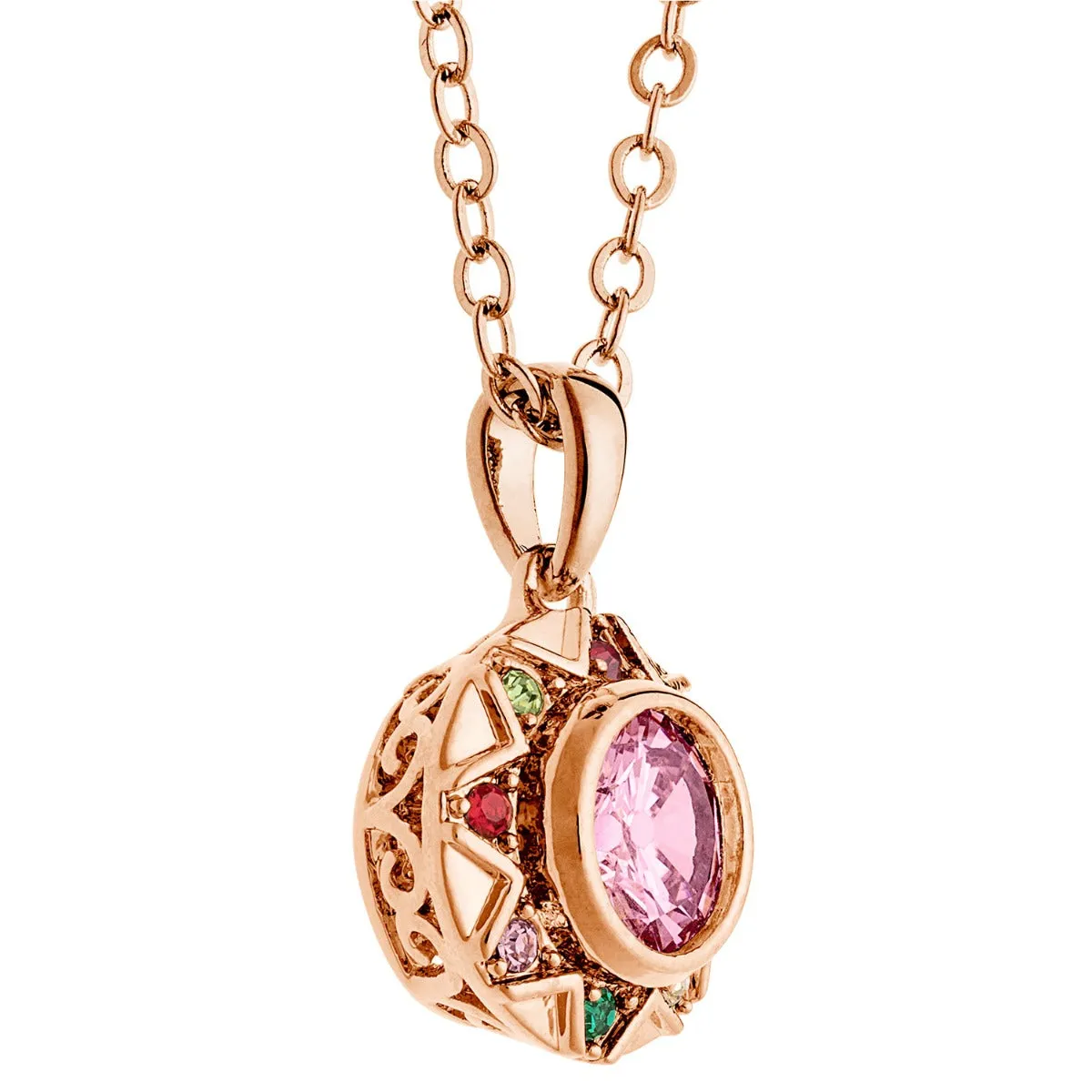 14K Rose Gold Plated Birthstone Starburst Necklace sold by Limoges Jewelry product image thumbnail 2