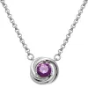 Mini Love Knot Birthstone Necklace sold by Limoges Jewelry