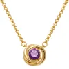 Mini Love Knot Birthstone Necklace sold by Limoges Jewelry