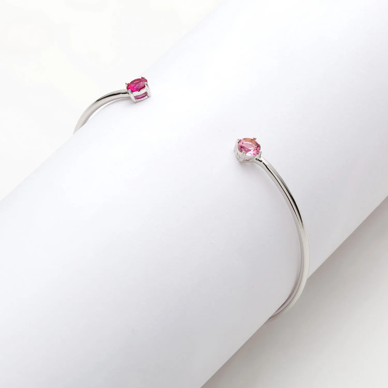 Couples Round Birthstone Cuff Bracelet sold by Limoges Jewelry product image thumbnail 2