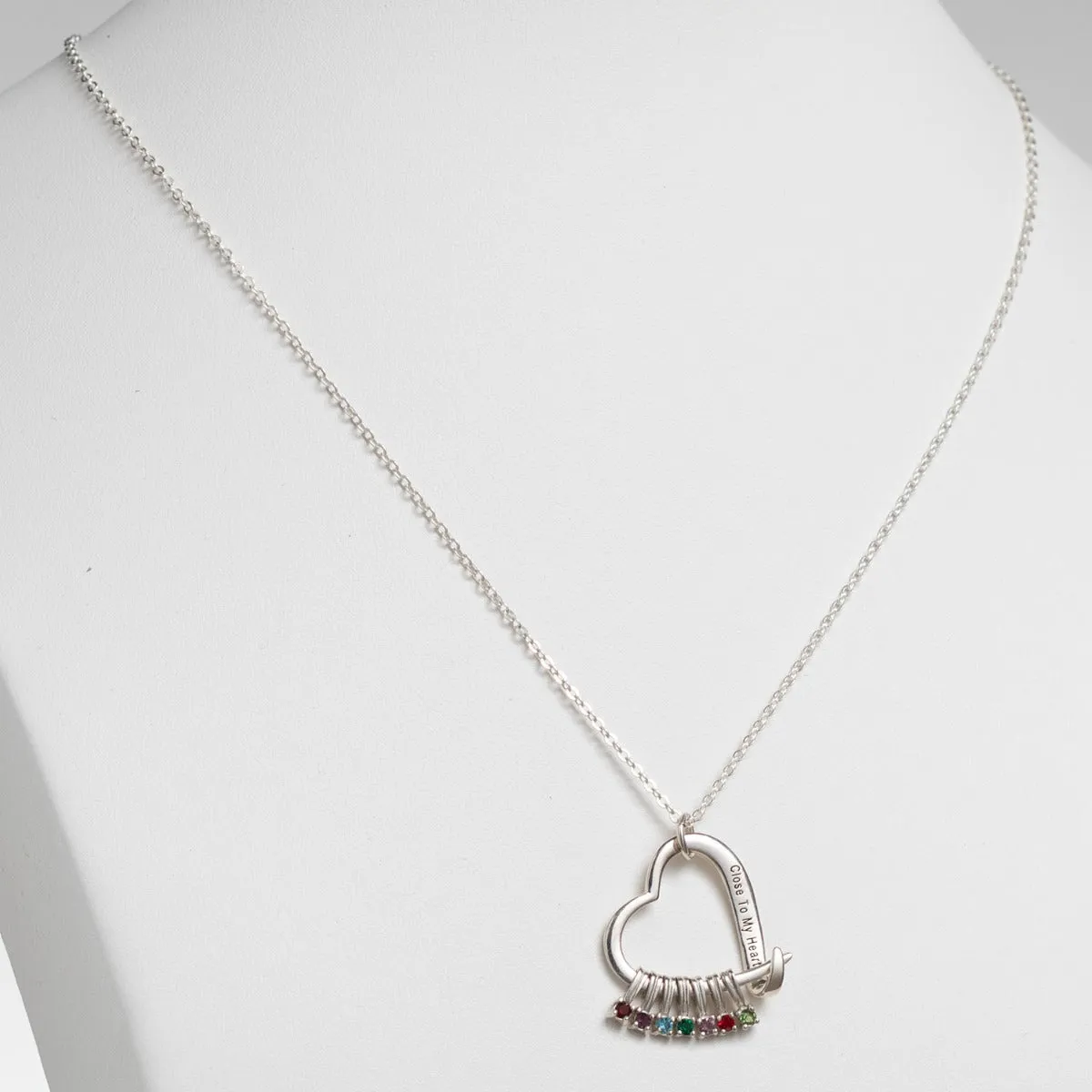 Sterling Silver  'Close to My Heart' Birthstone Slider Necklace sold by Limoges Jewelry product image thumbnail 2