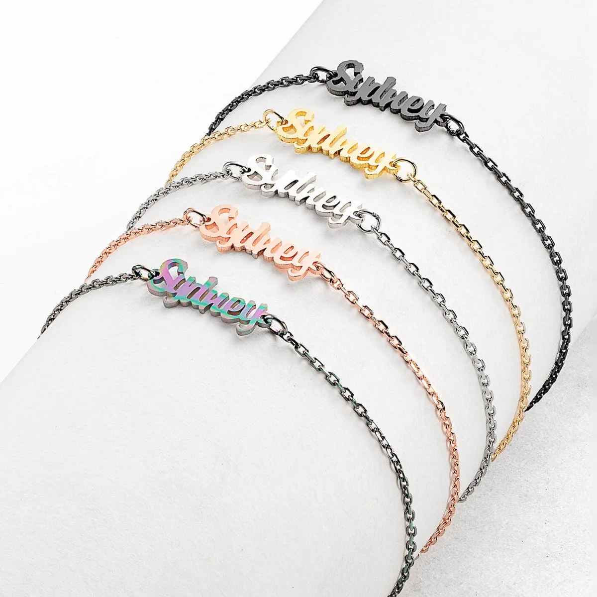 Stainless Steel Mini Name Bracelet sold by Limoges Jewelry