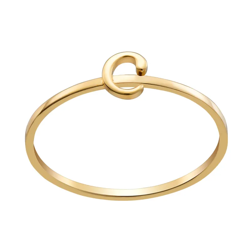 14K Gold over Sterling Petite Lowercase Initial Ring sold by Limoges Jewelry