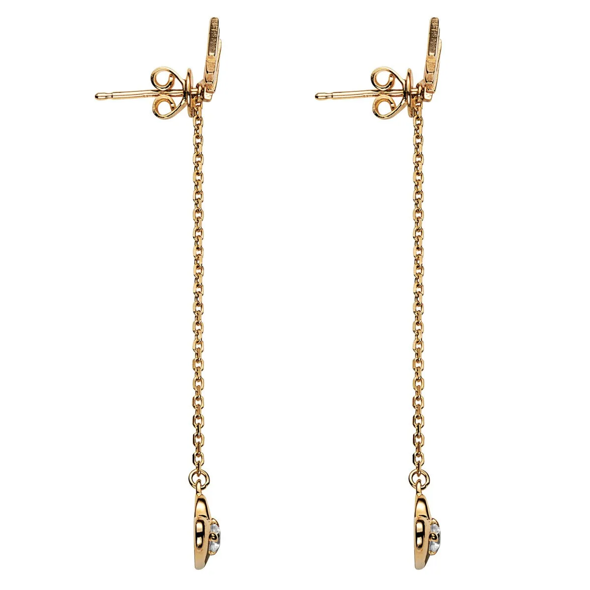 14K Gold over Sterling Name with Birthstone Heart Dangle Crawler Earrings sold by Limoges Jewelry product image thumbnail 4