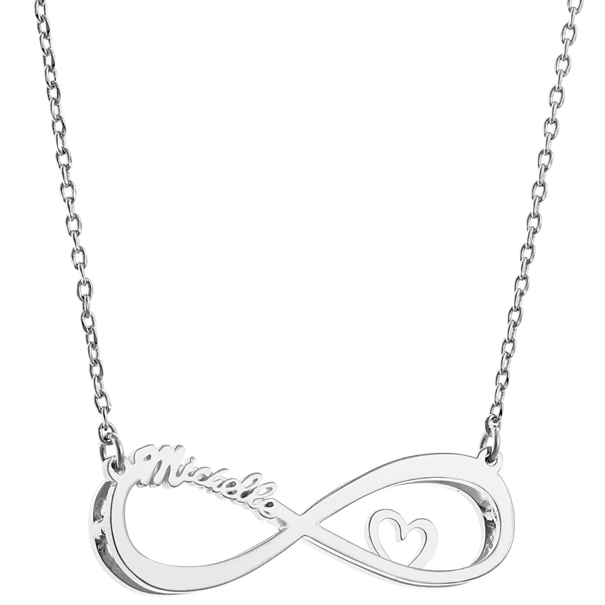 3-D Infinity Name with Heart Necklace sold by Limoges Jewelry product image thumbnail 3