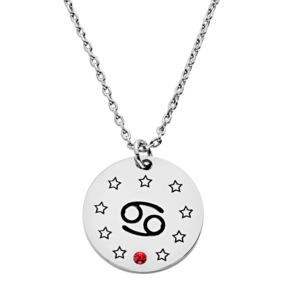Zodiac Symbol and Birthstone Disc Necklace sold by Limoges Jewelry product image thumbnail 2