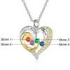 Sterling Silver Two-tone Engraved Birthstone Heart with CZ Necklace sold by Limoges Jewelry