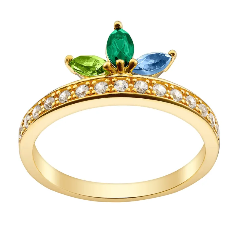 14K Gold over Sterling Marquise Birthstone and CZ Ring sold by Limoges Jewelry