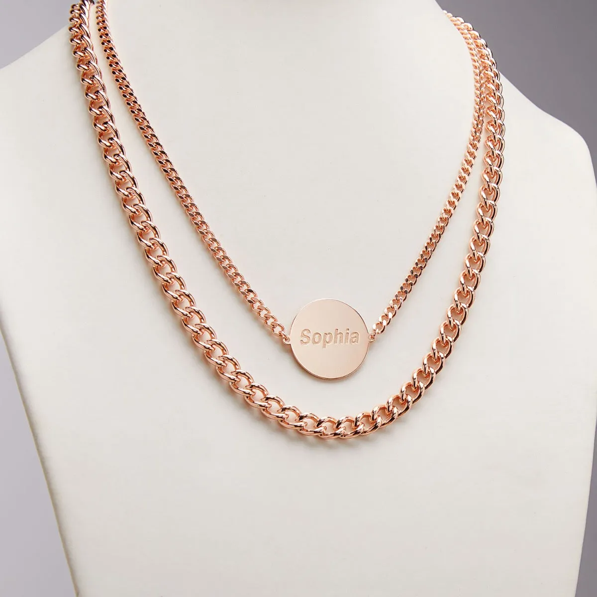 Personalized Layered Engraved Name Necklace sold by Limoges Jewelry product image thumbnail 5