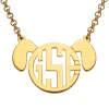14K Gold Plated Dog Monogram Necklace sold by Limoges Jewelry