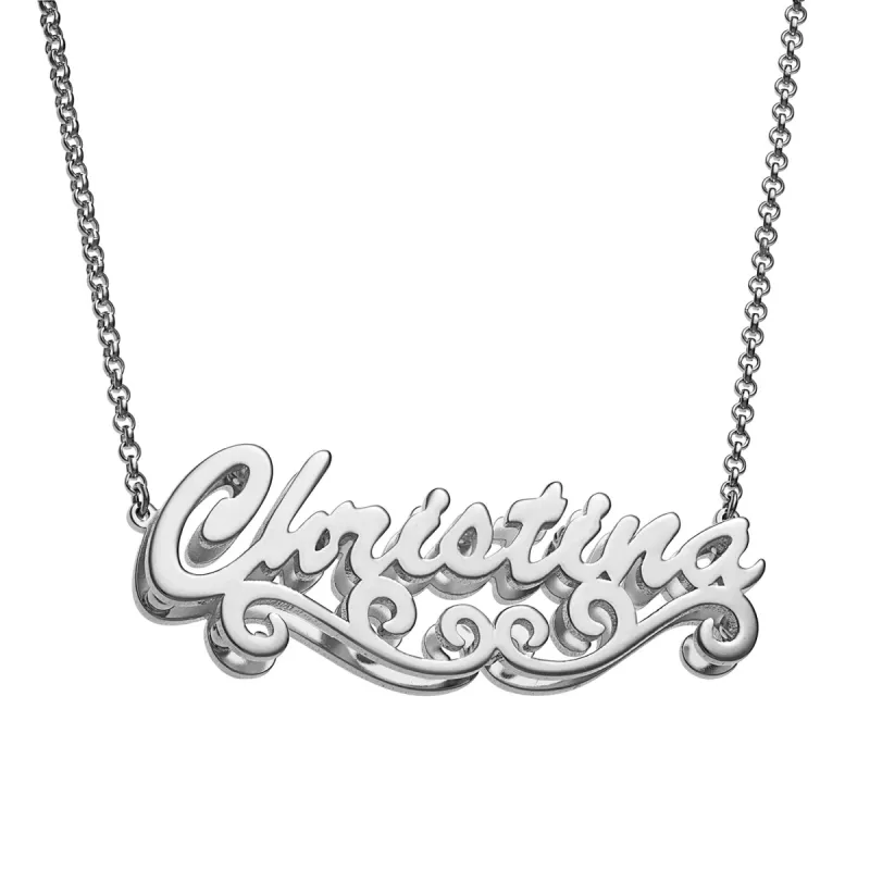 Personalized Sterling Silver Double Nameplate Necklace sold by Limoges Jewelry