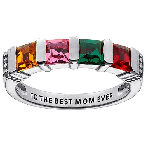 Personalized Square Birthstone Ring - 4 Stones sold by Limoges Jewelry product image thumbnail 2