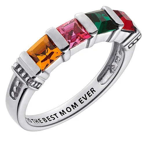 Personalized Square Birthstone Ring - 4 Stones sold by Limoges Jewelry product image thumbnail 3