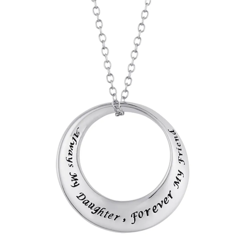 Sterling Silver Always My Daughter Circle Pendant sold by Limoges Jewelry