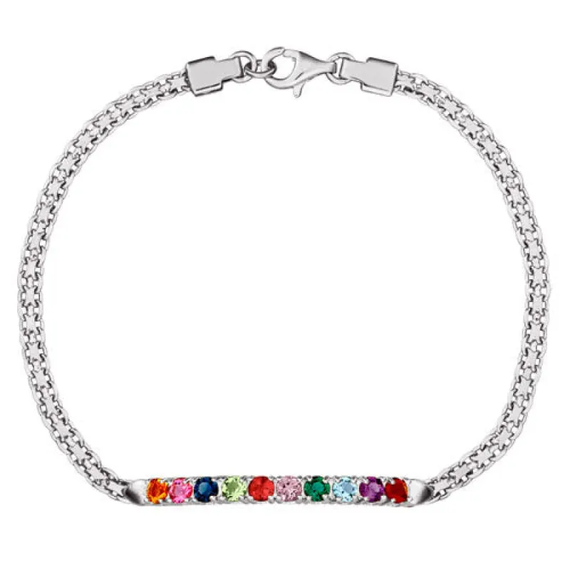 Sterling Silver Mother's Birthstone Bracelet sold by Limoges Jewelry