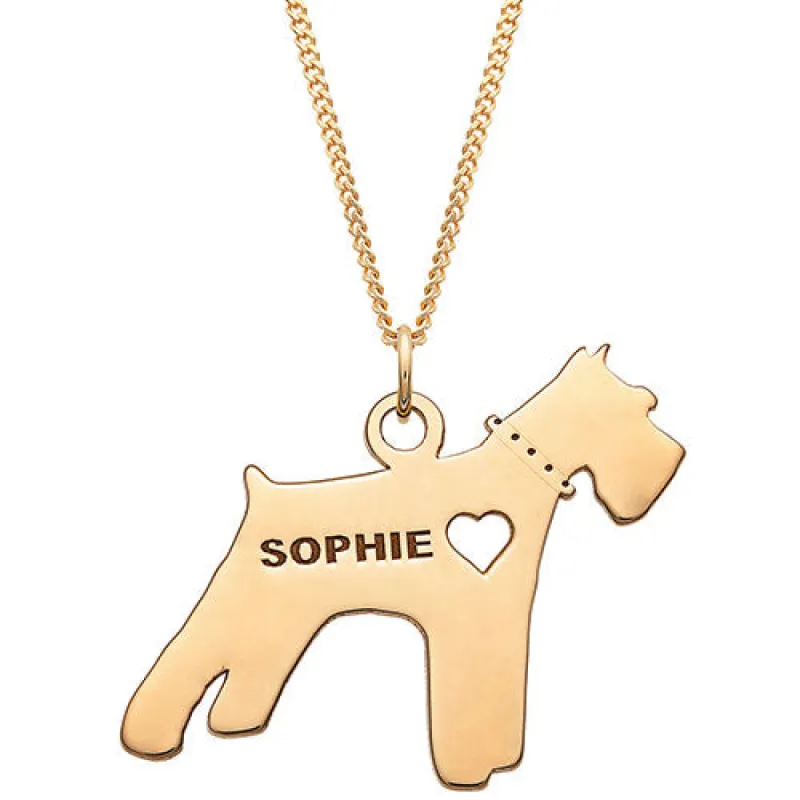 14K Gold Plated Schnauzer Silhouette Necklace sold by Limoges Jewelry