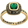 Ladies' 14k Gold Plated Freestyle Class Ring with Jacket and CZ Accents sold by Limoges Jewelry