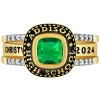 Ladies' 14k Gold Plated Freestyle Class Ring with Jacket and CZ Accents sold by Limoges Jewelry