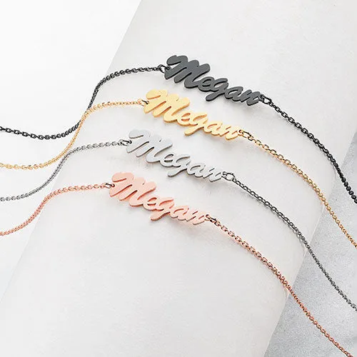 Stainless Steel Script Name Anklet sold by Limoges Jewelry