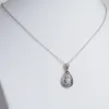 Silver Plated Domed Filigree Birthstone Necklace sold by Limoges Jewelry