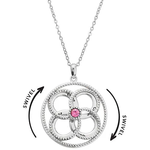 3-D Engraved Flower with Birthstone Spinner Necklace sold by Limoges Jewelry product image thumbnail 2