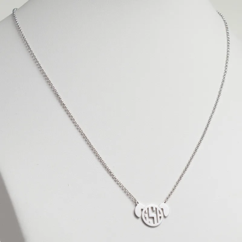 Silver Plated Dog Monogram Necklace sold by Limoges Jewelry