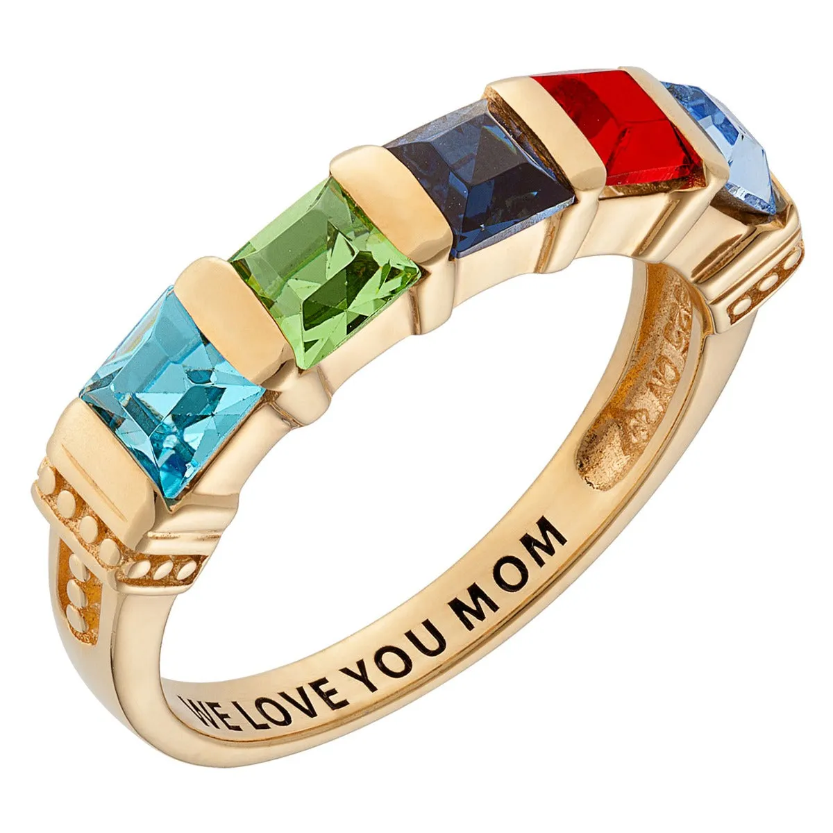 Mother's Square Birthstone Ring sold by Limoges Jewelry product image thumbnail 2