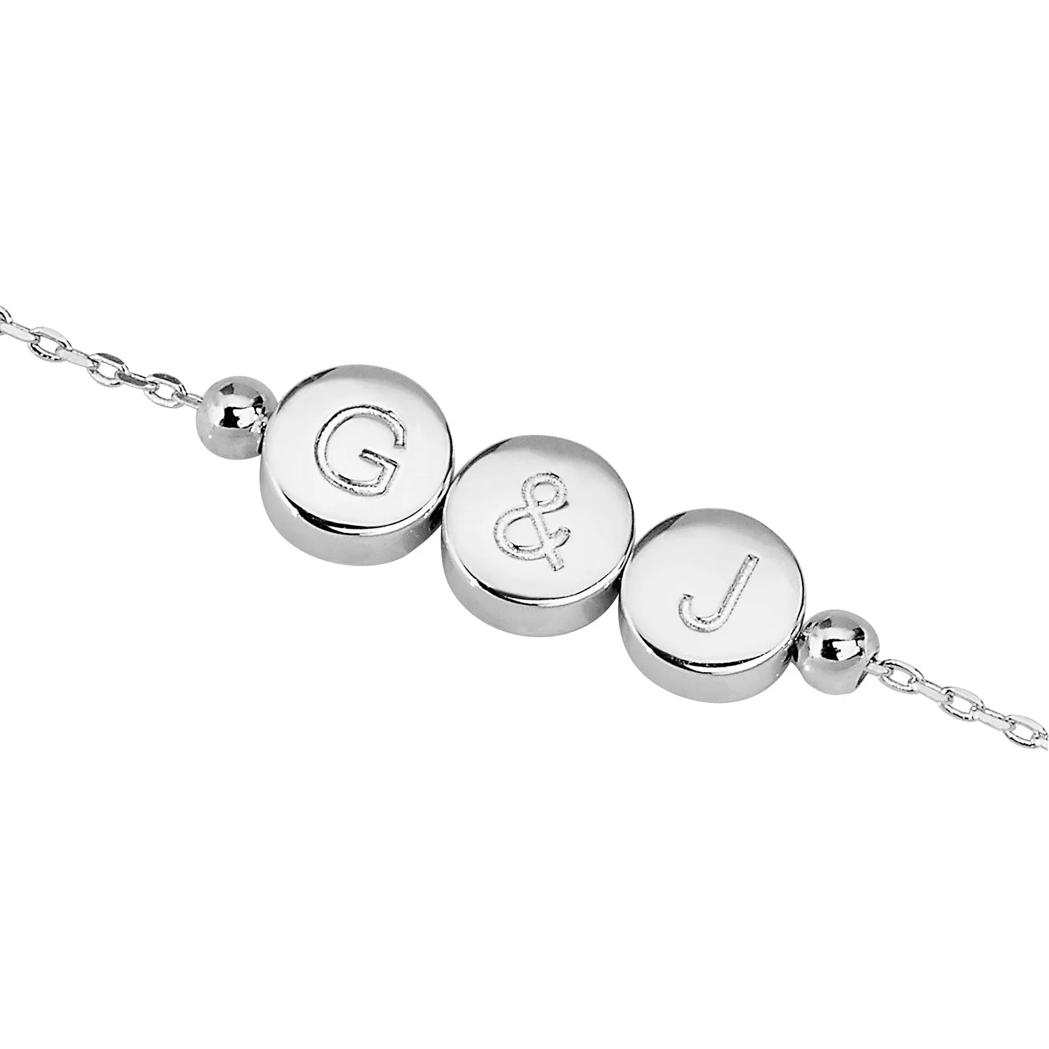 Engraved Slider Charms Station Bracelet sold by Limoges Jewelry product image thumbnail 2