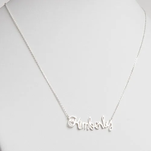 10K White Gold Script Name Necklace sold by Limoges Jewelry product image thumbnail 2
