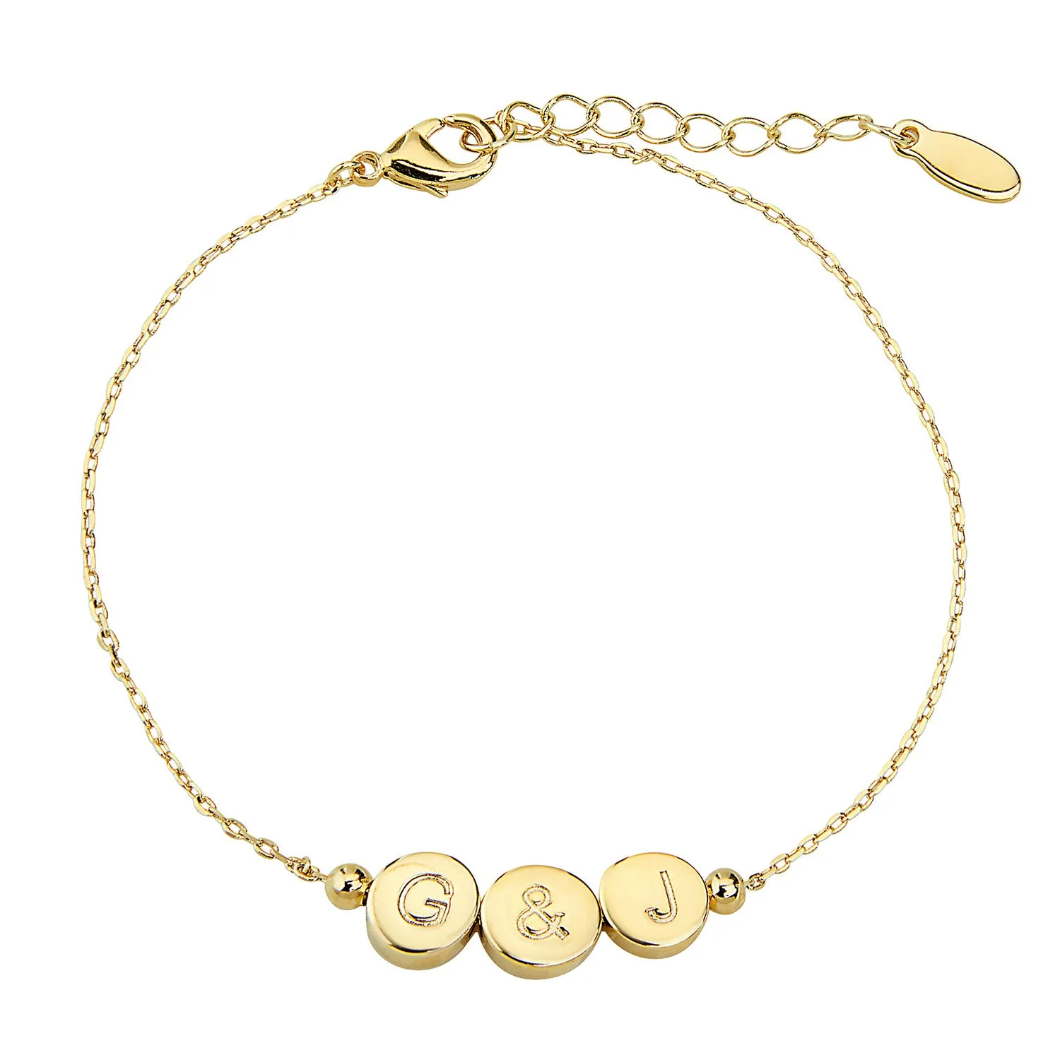 Engraved Slider Charms Station Bracelet sold by Limoges Jewelry product image thumbnail 3