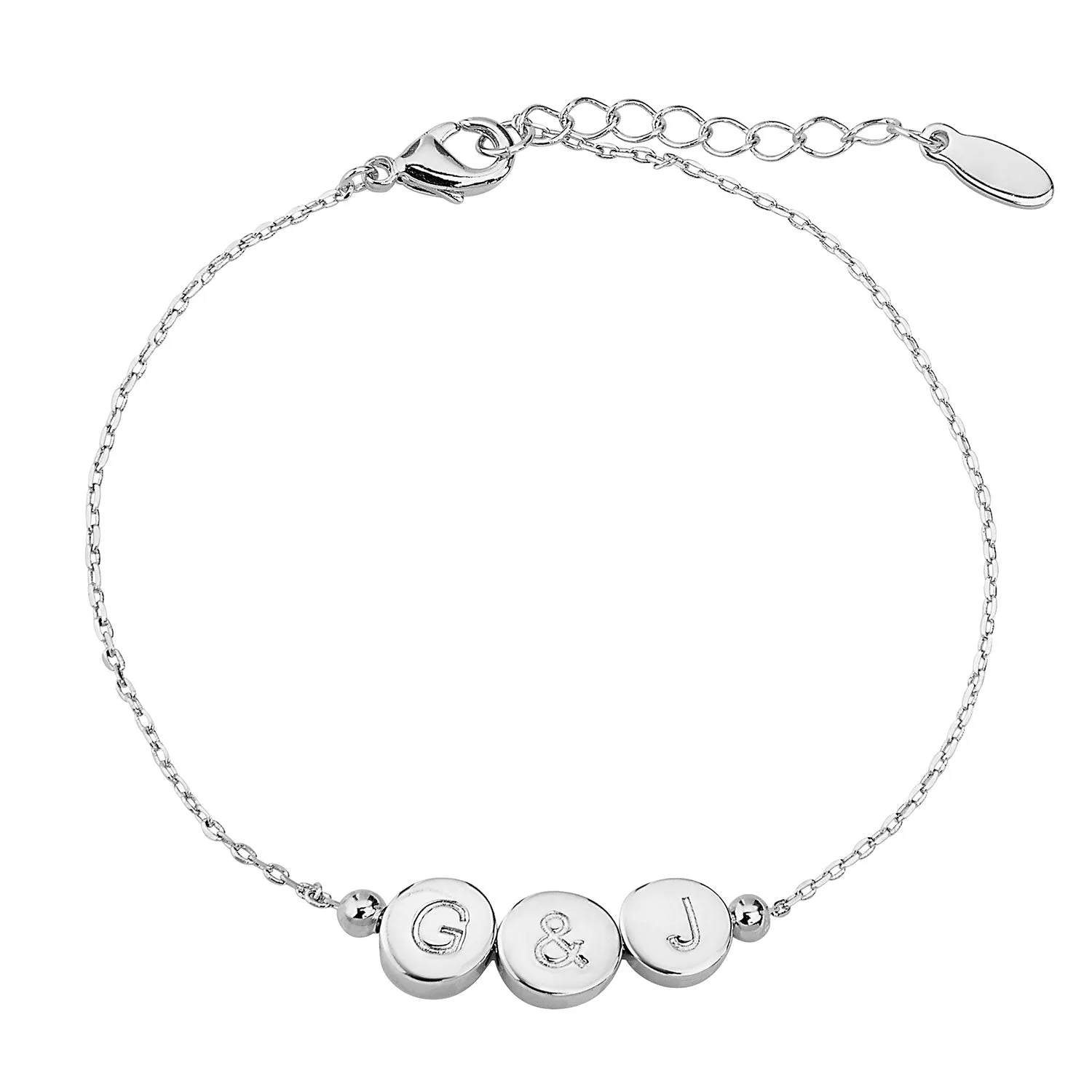 Engraved Slider Charms Station Bracelet sold by Limoges Jewelry